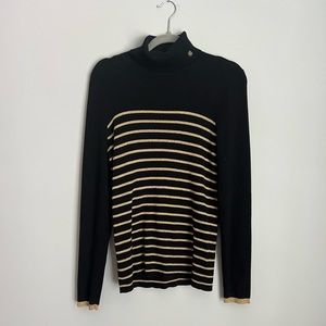 Ralph Lauren Women's Black and Gold Sweater